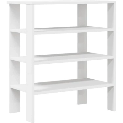 Image of vidaXL Shoe Rack White 61x32x70 cm Engineered Wood