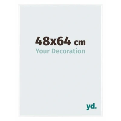Image of Your Decoration Picture Frame 48x64 cm Decorative Wall in Plastic with Plexiglas Glass Antireflection Excellent Quality White High Gloss Evry