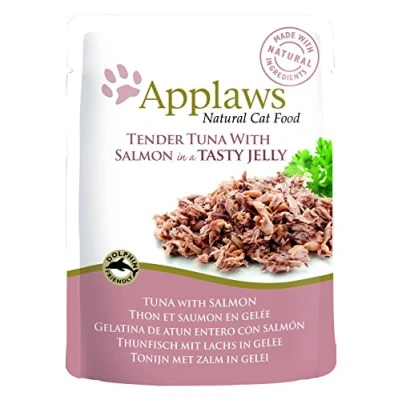 Image of Applaws Cat Tender Tuna with Salmon in a Tasty Jelly Pouch, 16 x 70 g
