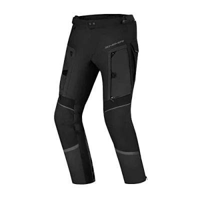 Image of SHIMA Hero 2.0 Motorbike Trousers for Men All Season Reinforced Adventure Cordura Mens Touring Cargo Pants with Waterproof Membrane, Heating Layer, CE Knee Protectors (Black, 5XL)