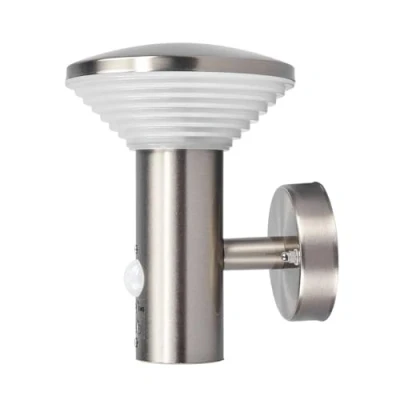 Image of Lindby Tiga LED Outdoor Wall Lamp w/Sensor Stainless Steel/White