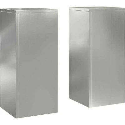 Image of vidaXL Outdoor Plant Stands Pillar 2 pcs 24x24x55 cm Galvanised Steel
