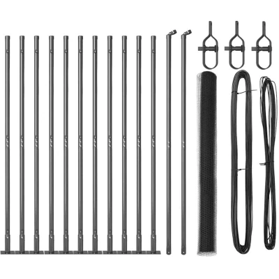 Image of vidaXL Hexagon Fence Grey 1.6 x 25 m Steel