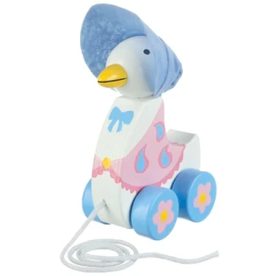 Image of Peter Rabbit Toys Jemima Puddleduck Pull Along Toy, Wooden Early Development &amp; Activity Toys, Baby Girl Gift, Toddler Boy, First Birthday Official Licensed Gifts by Orange Tree