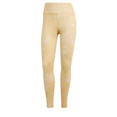 Image of adidas Women&#039;s Train Essentials AOP Flower Tie Dye Leggings, Crystal Sand/Semi Spark, XS