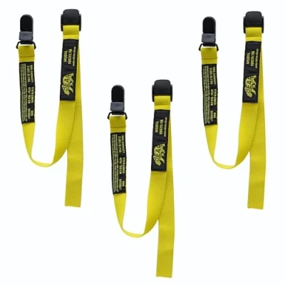 Image of BearTOOLS Yellow Fabric Helmet Lanyard Clip Attachment Secure Fastening Anti Drop Lighter Leash Hard Hat Chin Strap 50cm/19 Inches (3)