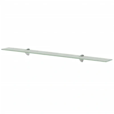 Image of vidaXL Floating Shelf Glass, Modern Design, 100x10 cm, 8 mm Thickness, Zinc Alloy Brackets, 15kg Load Capacity