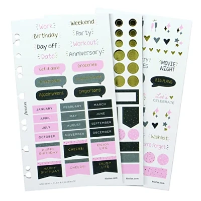 Image of Filofax Accessory, Confetti Collection, Sticker Set, 284 Repositionable Stickers (B132701) Multicolor