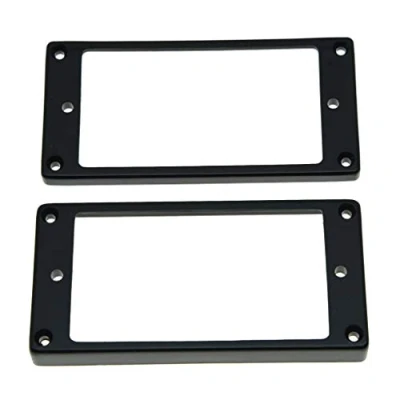 Image of KAISH 2pcs Black Humbucker Pickup Ring Flat Base Bottom Frame for Epiphone LP Guitar