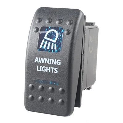Image of Mintice™ Car Vehicle 12V 20A Blue LED Light Rocker Toggle Switch 5Pin Awning