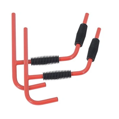 Image of HOMCOM Kayak Canoe Heavy Duty Wall Mounted Storage Holder Rack Storing Hangers Red and Black,37 x 44 cm
