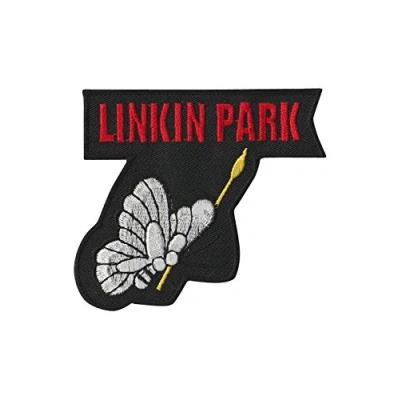 Image of Linkin Park Butterfly Red Patch Badge Embroidered Iron on Applique Souvenir Accessory
