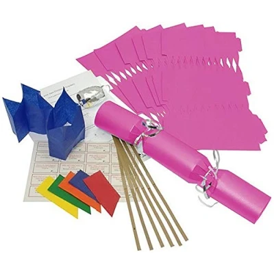 Image of 6 X Make your own Large (14 / 35cm) Christmas cracker kits Fuchsia