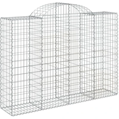 Image of vidaXL Arched Gabion Baskets 40 pcs 200x50x140/160 cm Galvanised Iron