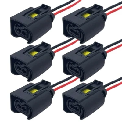 Image of 6pc Pre Wired Fuel Injector Plug Connector Cables for Mercedes CDI Diesel Bosch OM646