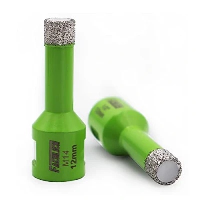 Image of FACHLICH Diamond Core Drill Bit,2pcs Diameter 12mm Thread M14,Vacuum Brazed Dry Wet Hole Saw for Porcelain Tile,Granite,Marble,Concrete,Masonry,Brick