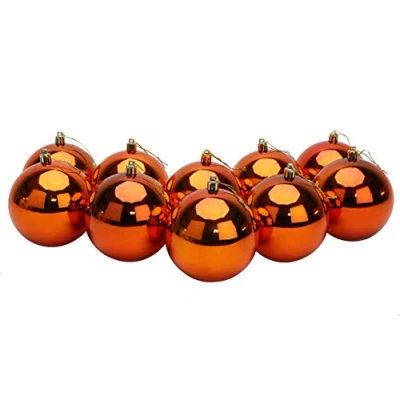 Image of Toyland® 10 Extra Large 100mm Colour Christmas Baubles Tree Decorations (Copper)