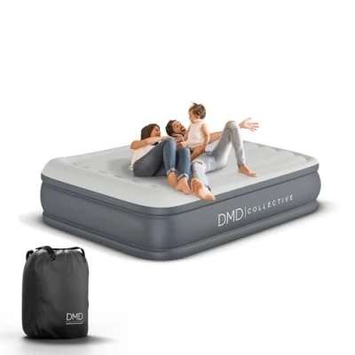Image of DMD® Inflatable Air Mattress, Bed with Built In Electric Pump, Self Inflating/Deflation Blow Up 3 Minutes Guest Airbed Flocked Surface For Camping &amp; Home Use (Double)