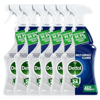 Image of Dettol Protect 24 hour Antibacterial Disinfectant Multi Surface Spray Cleaner Ocean Fresh 460ml x 6