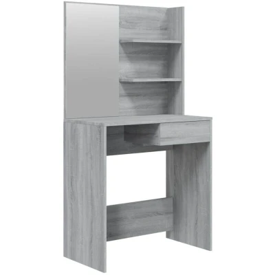 Image of vidaXL Dressing Table with Mirror Grey Sonoma 74.5x40x141 cm