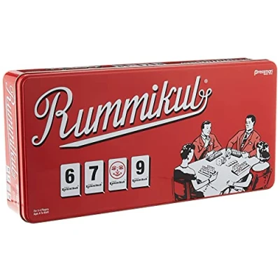 Image of Pressman Rummikub in Retro Tin The Original Rummy Tile Game Red, 5&quot;
