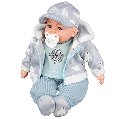 Image of 18&quot; Soft Bodied New Born Boy Baby Doll Toy with Dummy and Crying Talking Sounds