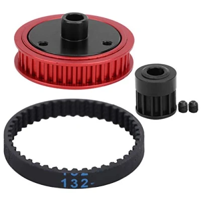 Image of VGEBY RC Belt Gears, Drive Gear System + Gearbox Screw Set Suitable for Axial SCX I/II VS4 10 (Red)
