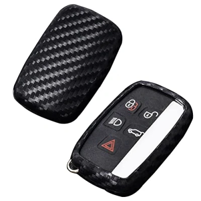 Image of OTMIK Carbon Fiber Pattern Car Key Cover fit for Land Rover Range Sport Evoque Silicone Case Accessories (Key Case)