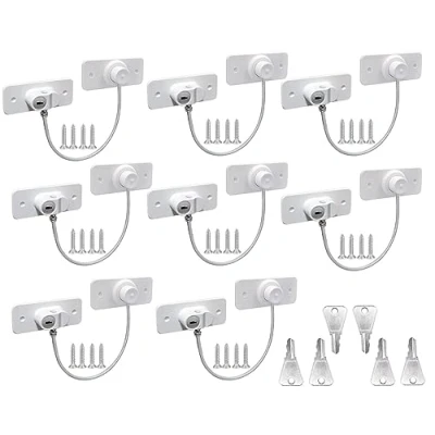 Image of 8Pcs Window Locks for UPVC Windows, MIVITOOM Cable Restrictor Safety with Keys and Screws Child &amp; Pet Safety, Self Adhesive