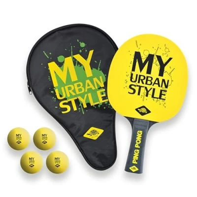 Image of Donic Schildkröt My Urban Style Table Tennis Set, 1 Bat, 3 Balls, Cover, 788485