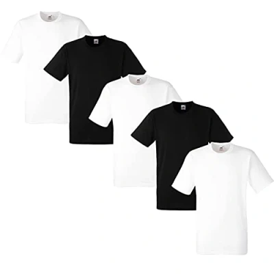 Image of Fruit of the Loom Men&#039;s T Shirt, Heavy Cotton, M, L, XL, XXL, 3XL, Various Colour Sets, Pack 5, 3XL