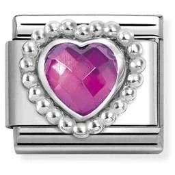 Image of Nomination Fuchsia Heart Dots Charm