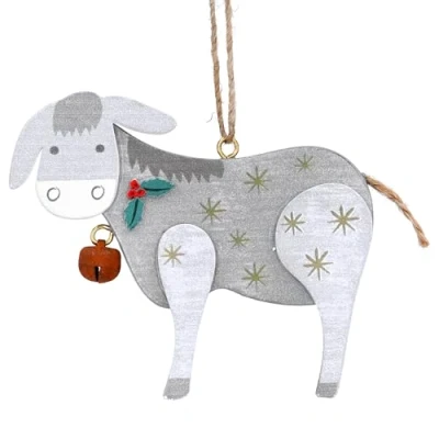 Image of Gisela Graham Wooden Donkey Decoration 7x8x1 Centimetre