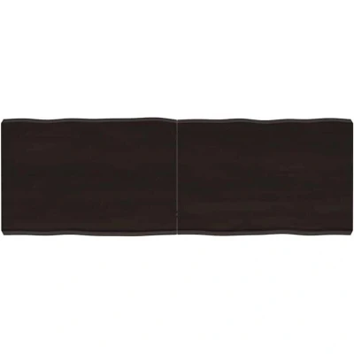 Image of vidaXL Table Top Dark Brown 120x40x(2 6) cm Treated Solid Wood Live Edge