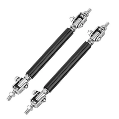 Image of KIMISS 2Pcs 75mm Bumper Protector Lip Rod Splitter Strut Tie Bar Support Front Rear Universal (Black)