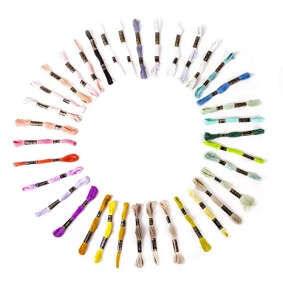 Image of Trimits Premium Embroidery Floss: 36 Skein Pack: Pastel Colours: Craft: Sewing: Braiding: Bracelets, 8 Meter Lengths