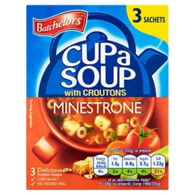 Image of Batchelors Cup a Soup with Croutons Minestrone 3 Sachets 68 g (Pack of 3)