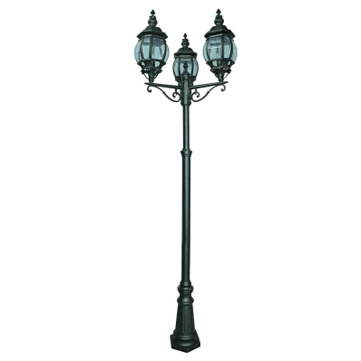 Image of Bel Aire 3 Light Outdoor Lamp Post Black IP44, E27