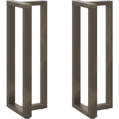 Image of vidaXL Bar Table Legs T Shaped, Adjustable Natural Steel 110 111 cm, Metal for Custom Tables in Living Room/Kitchen