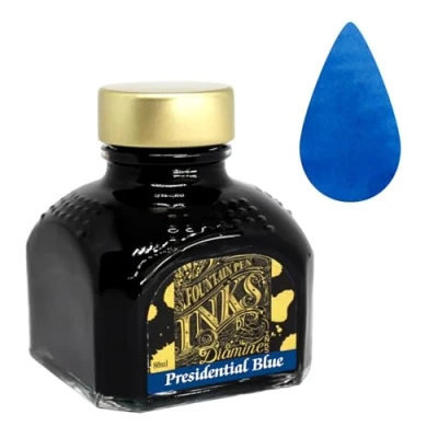 Image of Diamine Fountain Pen Ink, Presidential Blue 80ml