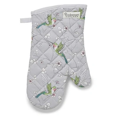 Image of Hummingbird Single Oven Glove Kitchen Mitt Cooking Grey Gauntlet