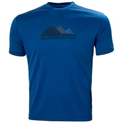 Image of Helly Hansen Mens Tech Graphic HH T Shirt, S, Deep Fjord