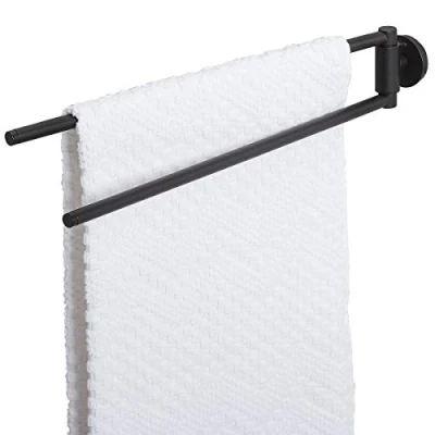 Image of Tiger Urban Towel Rail with 2 arms, Black, 5 x 7.5 45 cm