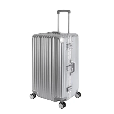 Image of Travelhouse London T1169 Hard Shell Suitcase Aluminium Frame Travel Trolley Various Sizes and Colours, gold, Großer Koffer XL,