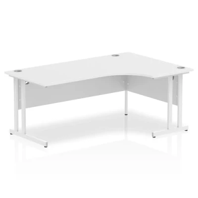 Image of Impulse 1800mm Right Crescent Desk White Top Cantilever Leg