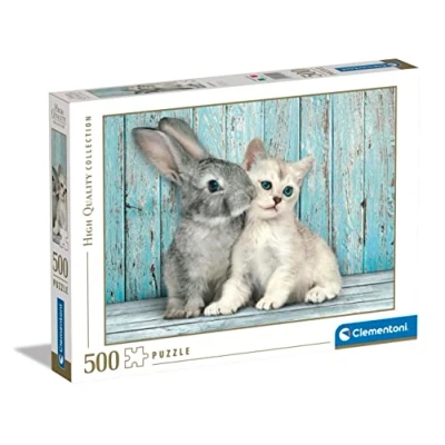 Image of Clementoni 35004 Collection Puzzle for Children and Adults Cat Bunny 500 Pieces
