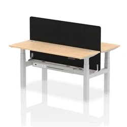 Image of Air B2B 1600x600mm Adjustable 2P Bench Desk CP Maple/Silver + Screen