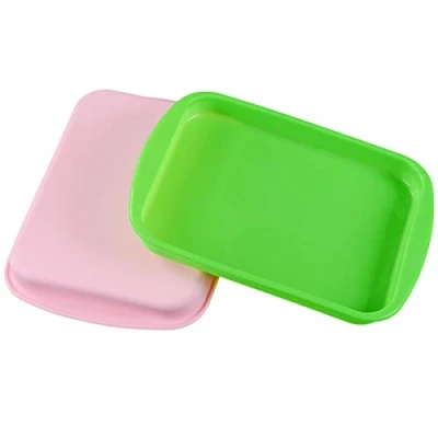 Image of MKNZOME Silicone Bread and Loaf Tins Square Non Stick Baking Tray Cake Bakeware Moulds Pan for Cakes,Loaves, Breads, Pie, Pancakes, Pizza Lasagna,Pack of 1
