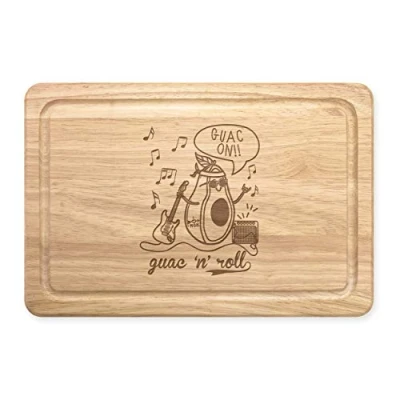 Image of Guac n Roll Avocado Rectangular Wooden Chopping Board