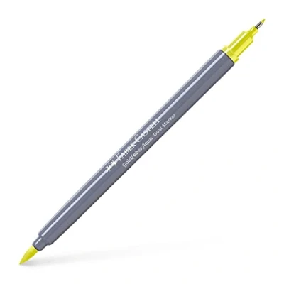 Image of Faber Castell Creative Studio Goldfaber Aqua Dual Marker, Cadmium Yellow Lemon, Single For Art, Craft, Drawing, Sketching, Home, School, University, Colouring